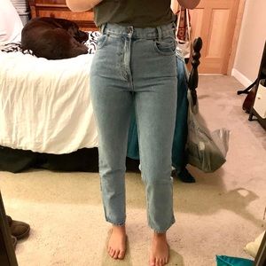 100% cotton ankle mom jeans & snap button Arizona
